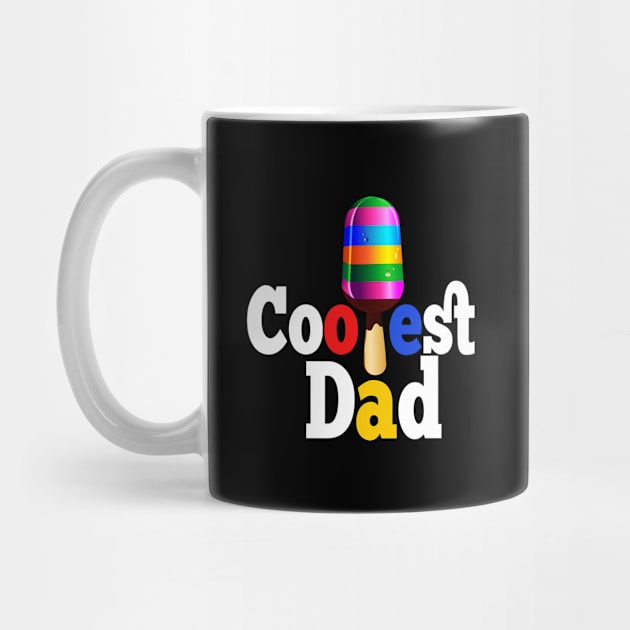 Mens Coolest Dad Ice Cream design, Father's Day Gift by Blue Zebra